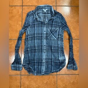 LUCKY BRAND Blue Plaid Button-Up Shirt